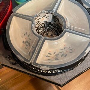 Temptations Black and White Divided Storage Tray